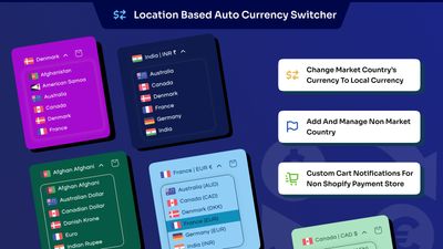 Location Based Auto Currency Switcher - Automatically detect visitor location and display appropriate currency with country flags