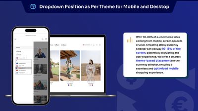 Responsive Dropdown Position - Theme-compatible currency selector optimized for both mobile and desktop interfaces