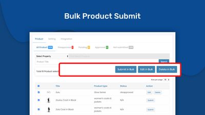 Bulk Submit - Submit multiple products to Google Merchant Center