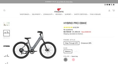 FavoriteBikes product page before redesign