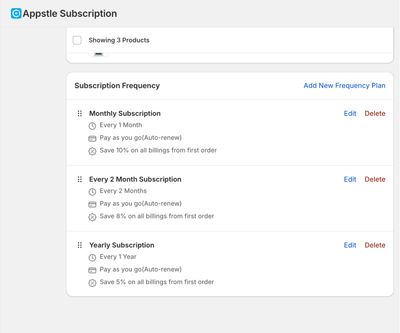 Appstle Subscription Plan Interface